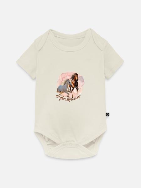 Pferdepower - Baby Premium Kurzarmbody - Naturweiß