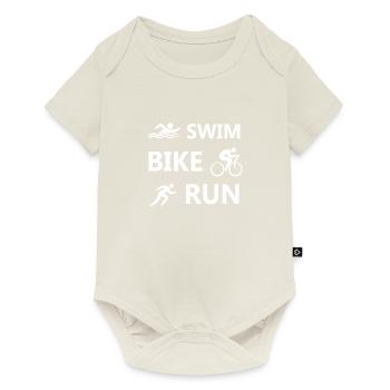 Triathlon Natation Bike Run Marathon - Body à manches courtes Premium Bébé - blanc cassé - Devant