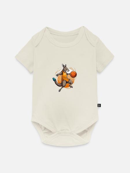 Jump Shot Känguru - Baby Premium Kurzarmbody - Naturweiß