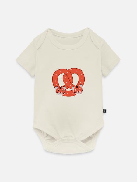 Tiger Brezel - Baby Premium Kurzarmbody - Naturweiß