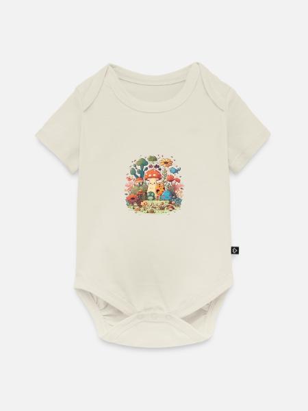 Der verzauberte Garten - Baby Premium Kurzarmbody - Naturweiß