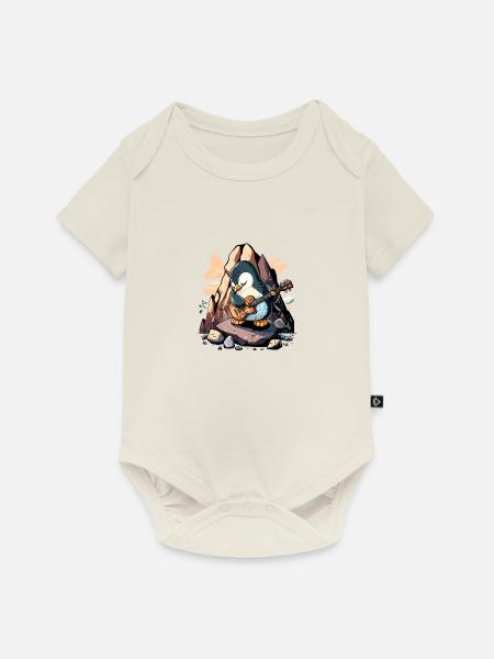 Rockin Pinguin - Baby Premium Kurzarmbody - Naturweiß