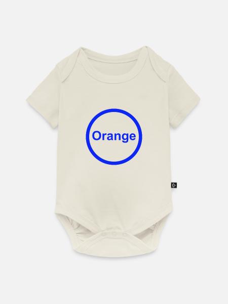 Orange - Baby Premium Kurzarmbody - Naturweiß