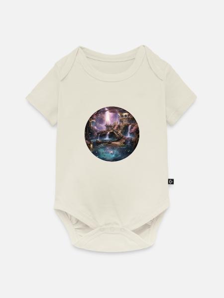 Einhüllende Sternenzauber - Baby Premium Kurzarmbody - Naturweiß