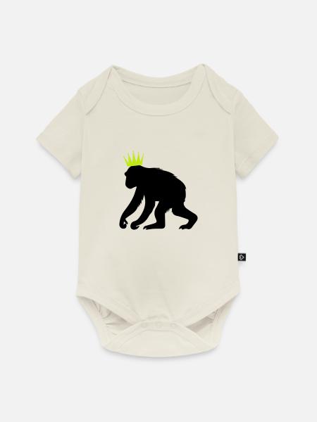 Affenkönig - Baby Premium Kurzarmbody - Naturweiß
