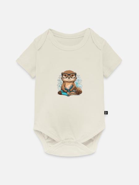 Otterly Vertieft - Baby Premium Kurzarmbody - Naturweiß