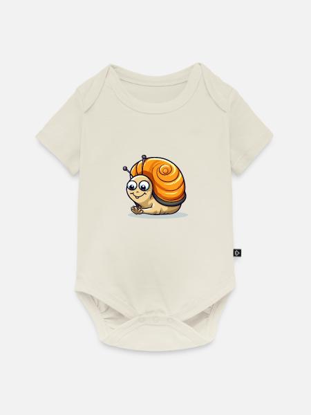 Koco die Schnecke - Baby Premium Kurzarmbody - Naturweiß