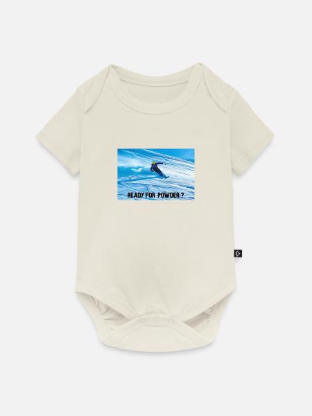 READY FOR POWDER - Baby Premium Kurzarmbody - Naturweiß