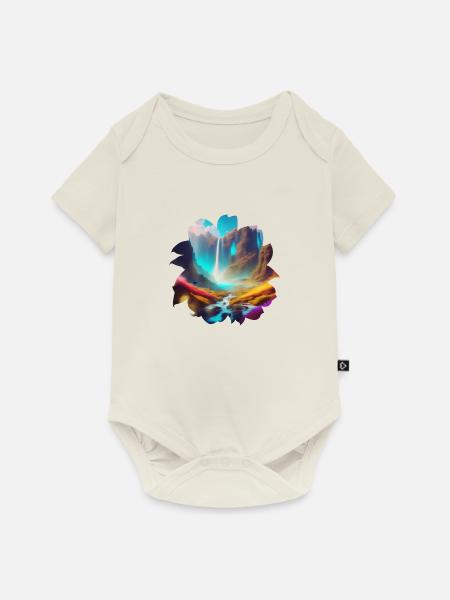 flower - Baby Premium Kurzarmbody - Naturweiß