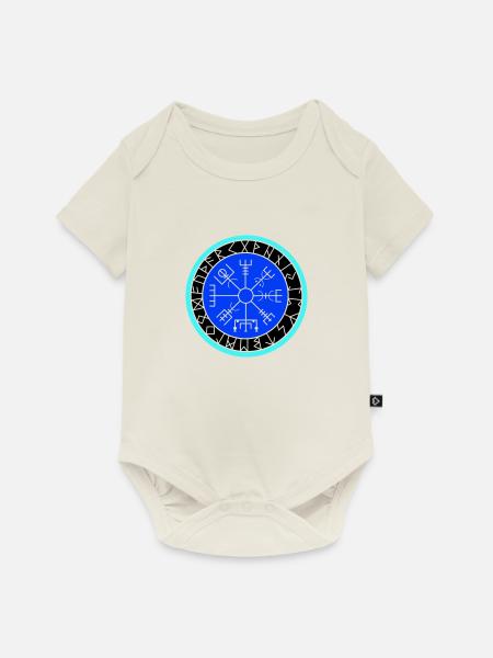 wikinger kompass - Baby Premium Kurzarmbody - Naturweiß