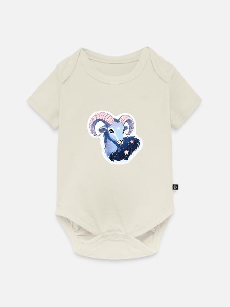 Sternzeichen Steinbock - Baby Premium Kurzarmbody - Naturweiß