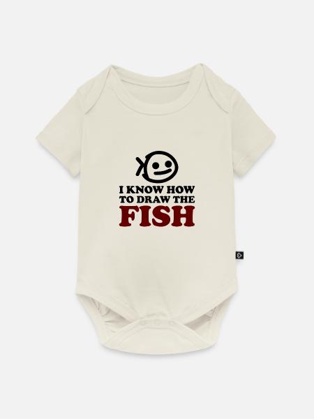 The Fish - Baby Premium Kurzarmbody - Naturweiß