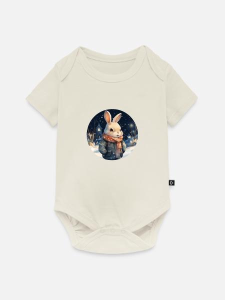 Kuscheliger Schnee-Hase - Baby Premium Kurzarmbody - Naturweiß