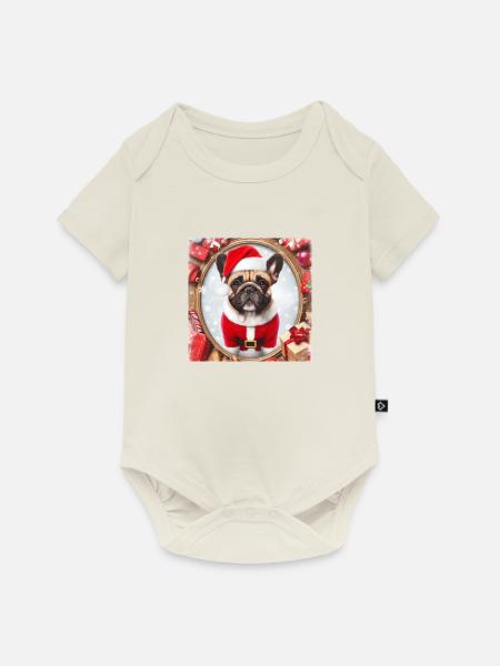 Bully Christmas - Baby Premium Kurzarmbody - Naturweiß