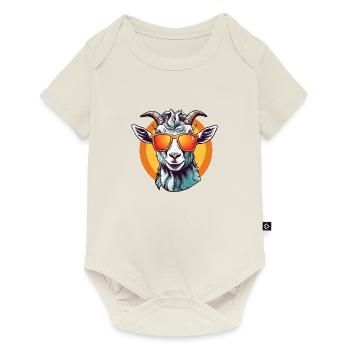 Cool Goat in Sunglasses - Baby Premium short-sleeve bodysuit - off white - Front