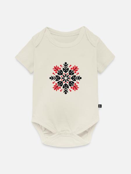 Saisonale Schneeflocke - Baby Premium Kurzarmbody - Naturweiß