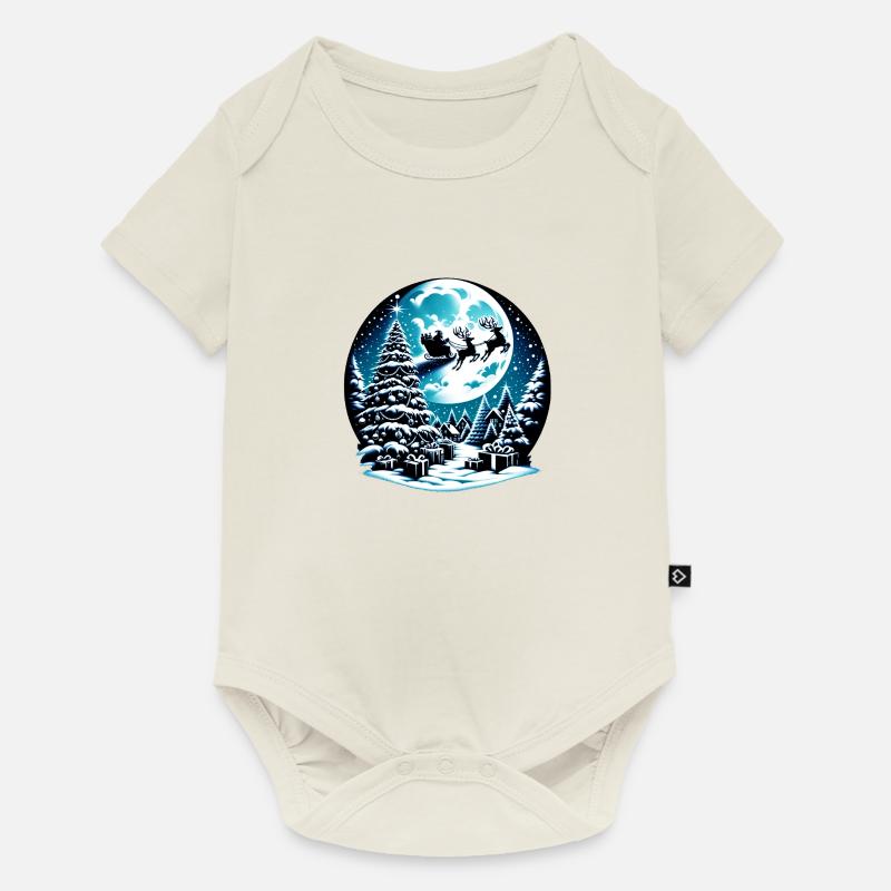 Weihnachtskugel | Schneekugel Christmas Xmas - Baby Premium Kurzarmbody - Naturweiß