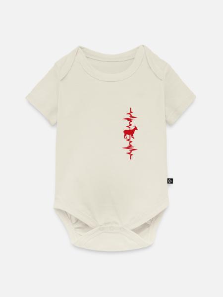 Herzschlag der Ziege - Baby Premium Kurzarmbody - Naturweiß