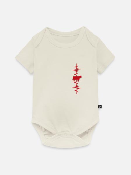 Kuh-Herzschlag - Baby Premium Kurzarmbody - Naturweiß