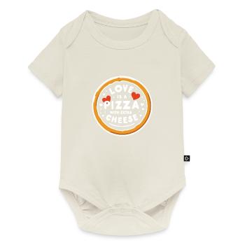 Love is a Pizza with Extra Cheese - Baby Premium short-sleeve bodysuit - off white - Front