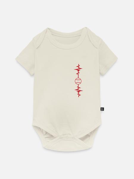 Baseball Herzschlag Baseball Geschenkidee - Baby Premium Kurzarmbody - Naturweiß