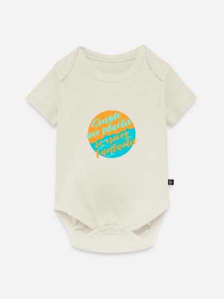 Plastik vermeiden - Baby Premium Kurzarmbody - Naturweiß