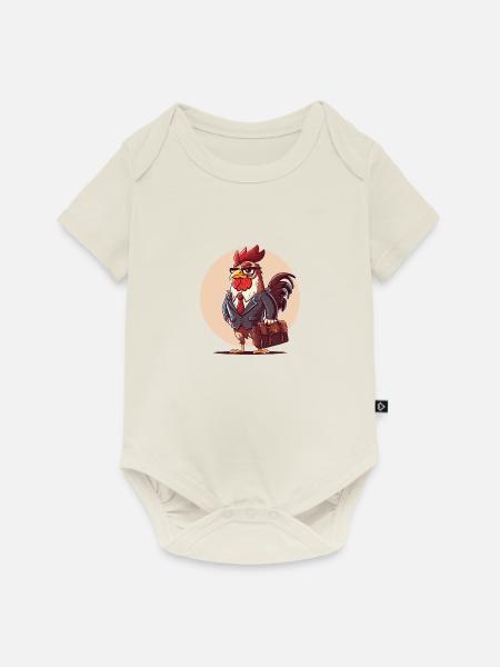 Rooster Enterprises - Baby Premium Kurzarmbody - Naturweiß