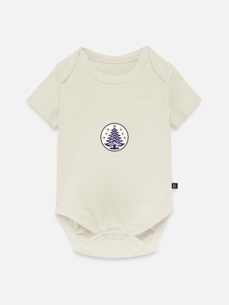 Weihnachtsbaum Emblem Tannenbaum oder Christbaum - Baby Premium Kurzarmbody - Naturweiß