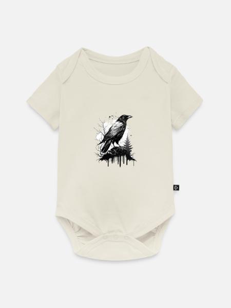 Krähe - Baby Premium Kurzarmbody - Naturweiß