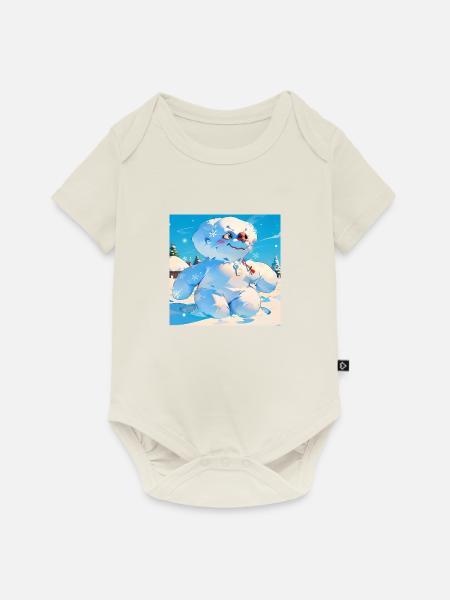 Schneemann - Baby Premium Kurzarmbody - Naturweiß