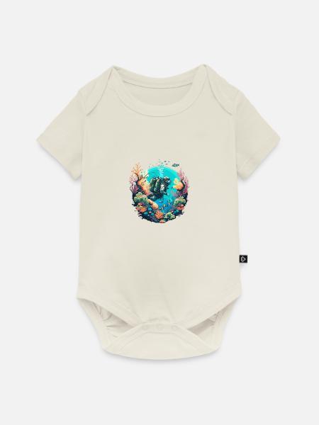 Der Unterwasser-Entdecker - Baby Premium Kurzarmbody - Naturweiß