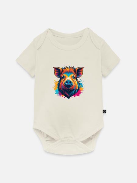 Eber - Baby Premium Kurzarmbody - Naturweiß