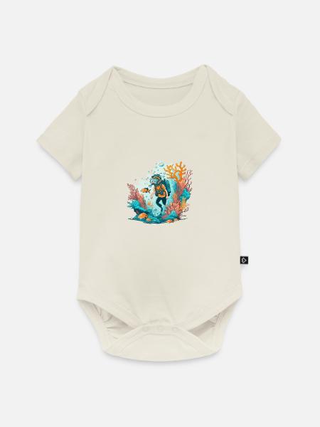 Der Ozean-Abenteurer - Baby Premium Kurzarmbody - Naturweiß