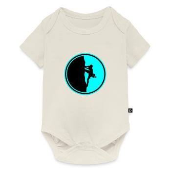Escalade, Alpinisme, Silhouette, Cercle - Body à manches courtes Premium Bébé - blanc cassé - Devant