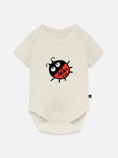 Glückskäfer - Baby Premium Kurzarmbody - Naturweiß