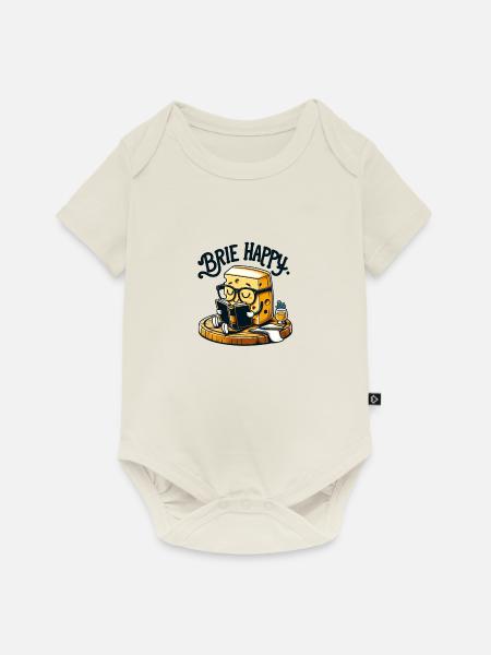 Brie Happy - Baby Premium Kurzarmbody - Naturweiß