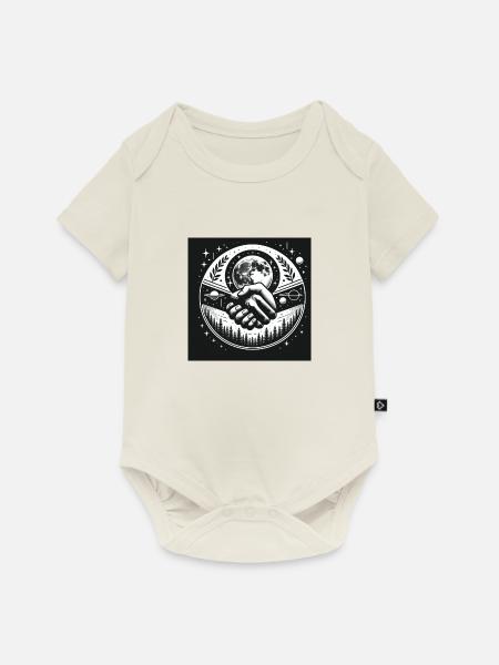 Kosmische Verbindung - Baby Premium Kurzarmbody - Naturweiß