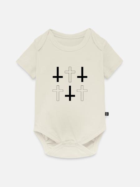6 Kreuze - Baby Premium Kurzarmbody - Naturweiß