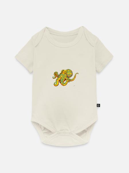 BLAURING-KRAKE - Baby Premium Kurzarmbody - Naturweiß