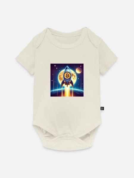 Bitcoin moon rocket - Baby Premium Kurzarmbody - Naturweiß