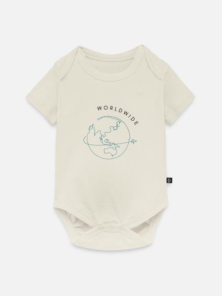 Weltweit reisen - Baby Premium Kurzarmbody - Naturweiß