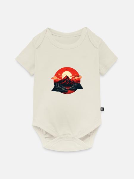 Glühen in den Bergen - Baby Premium Kurzarmbody - Naturweiß