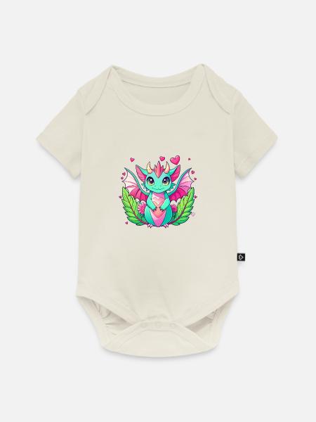 Farbenfroher Drache - Baby Premium Kurzarmbody - Naturweiß