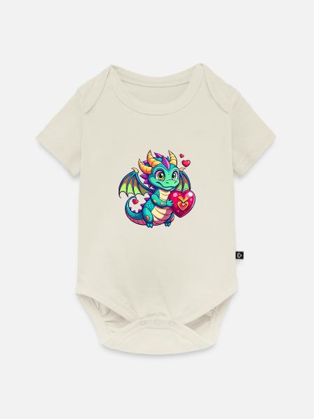 Farbenfroher Drache - Baby Premium Kurzarmbody - Naturweiß