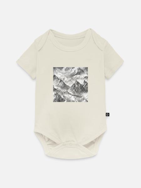 Berge - Baby Premium Kurzarmbody - Naturweiß