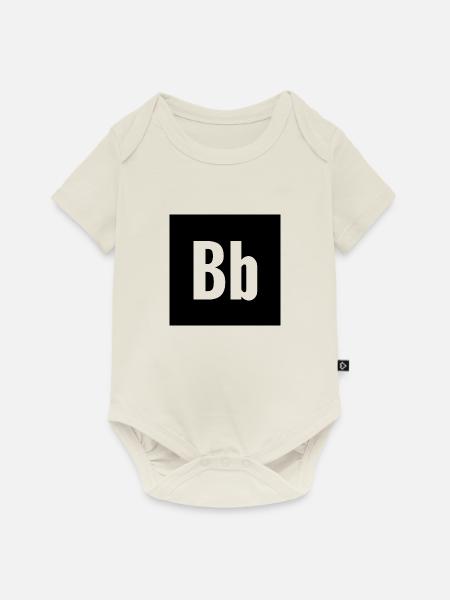 Buchstabe B - Baby Premium Kurzarmbody - Naturweiß
