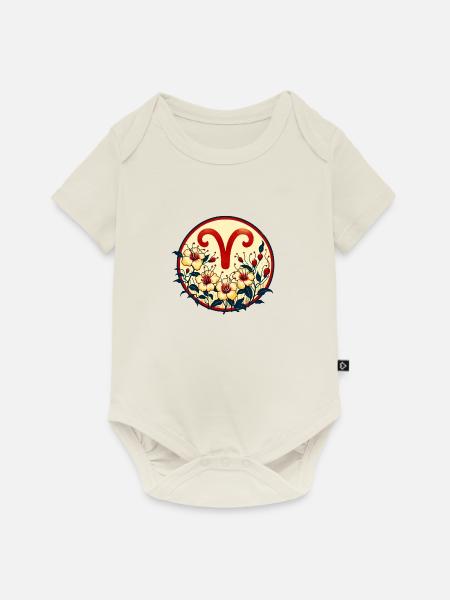 Widder-Symbol - Baby Premium Kurzarmbody - Naturweiß