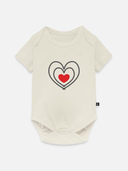 Herzklopfen - Baby Premium Kurzarmbody - Naturweiß