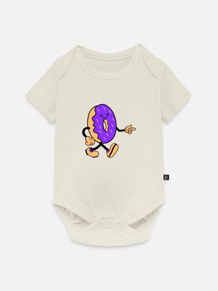 donut comic smile - Baby Premium Kurzarmbody - Naturweiß