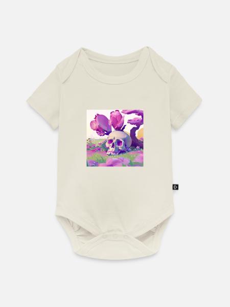 Skull in Paradise - Baby Premium Kurzarmbody - Naturweiß